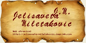 Jelisaveta Miletaković vizit kartica